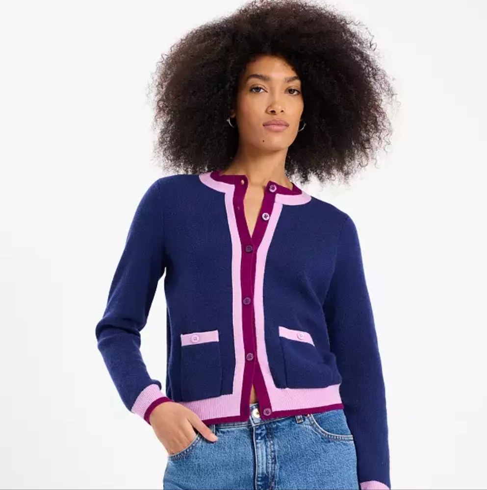 Kate Spade Colorblock Cashmere Cardigan
